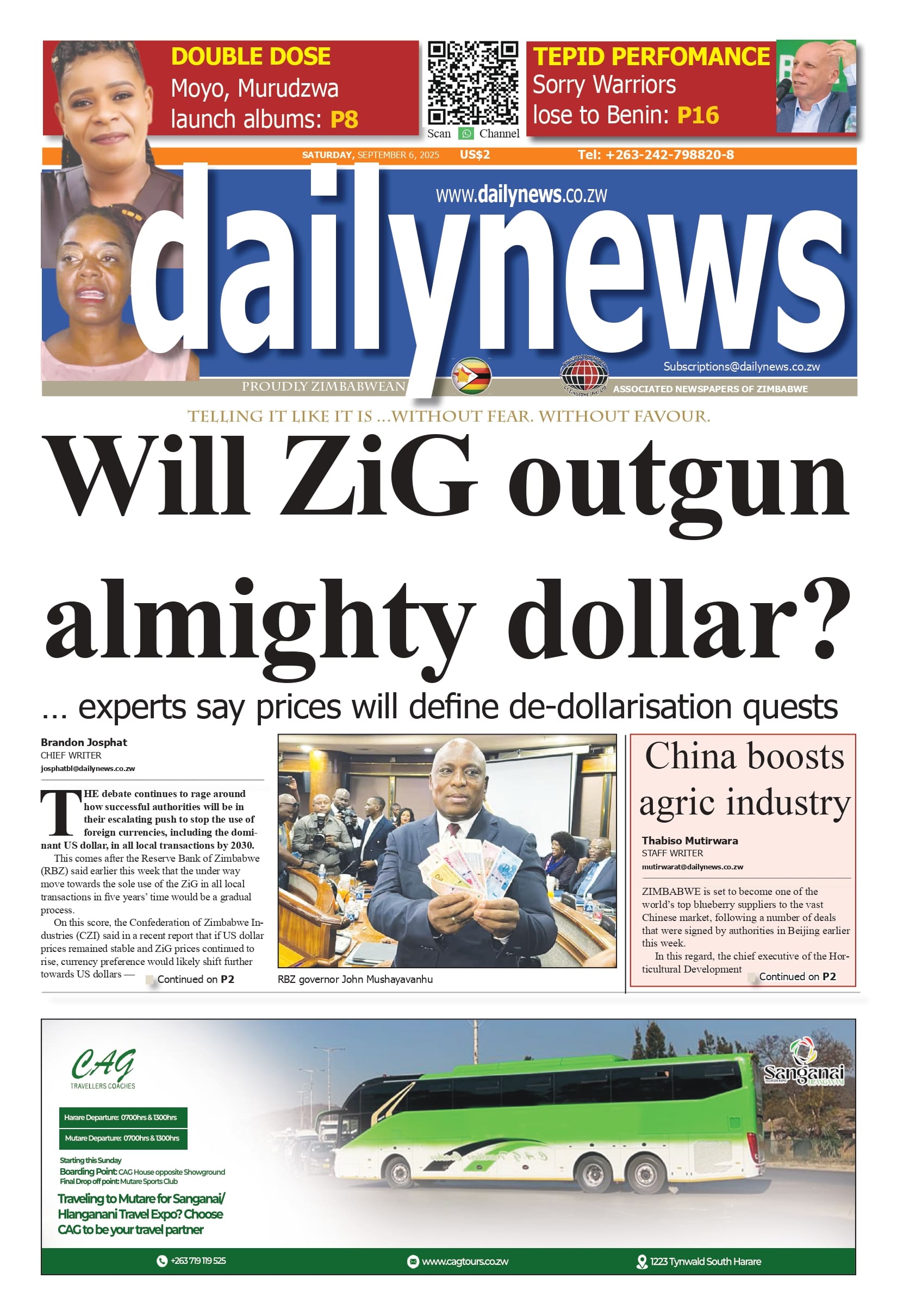 Saturday 6 September 2025